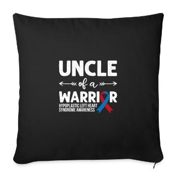 Oncle d’un guerrier, ruban rouge et bleu HLHS - Housse de coussin décorative 45 x 45 cm - noir - Devant
