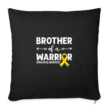 Brother Of A Warrior, Yellow Ribbon Spina Bifida - Sofa pillowcase 17,3'' x 17,3'' (45 x 45 cm) - black - Front