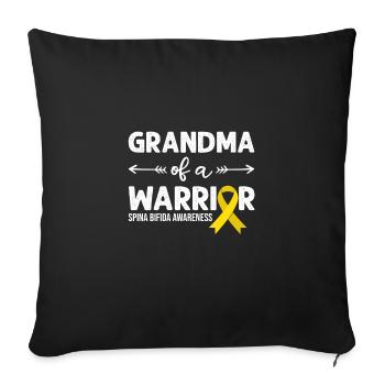 Grandma Of A Warrior, Yellow Ribbon Spina Bifida - Sofa pillowcase 17,3'' x 17,3'' (45 x 45 cm) - black - Front