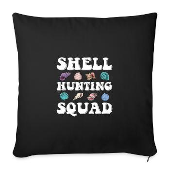 Shell Hunting Squad, Muscheln sammeln - Sofakissenbezug 45 x 45 cm - Schwarz - Vorne