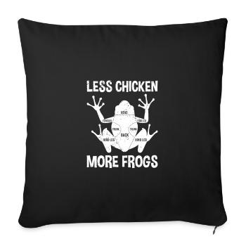 Less Chicken More Frogs, Frog Hunt - Sofa pillowcase 17,3'' x 17,3'' (45 x 45 cm) - black - Front