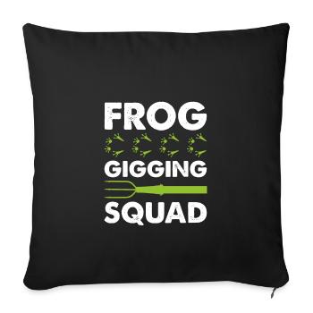 Frog Gigging Squad, Frog Hunt - Sofa pillowcase 17,3'' x 17,3'' (45 x 45 cm) - black - Front