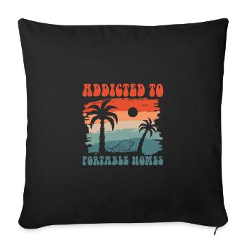 Addicted To Portable Homes, Muschel sammeln - Sofakissenbezug 45 x 45 cm - Schwarz - Vorne
