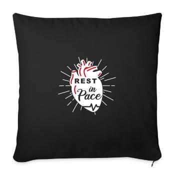 Rest In Pace, chirurgie à cœur ouvert - Housse de coussin décorative 45 x 45 cm - noir - Devant