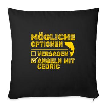 Geschenk für Cedric - Sofakissenbezug 45 x 45 cm - Schwarz - Vorne