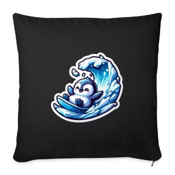 Cute Penguins Little Penguin Tiny Penguin - Sofa pillowcase 17,3'' x 17,3'' (45 x 45 cm) - black - Front