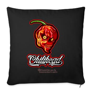 Chili Design Chilihead - Housse de coussin décorative 45 x 45 cm - noir - Devant