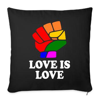 Love is love - Sofa pillowcase 17,3'' x 17,3'' (45 x 45 cm) - black - Front