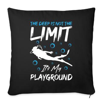 La profondeur n’est pas une limite, c’est mon terrain de jeu - Housse de coussin décorative 45 x 45 cm - noir - Devant