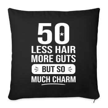 50 ans tellement de charme anniversaire 50 ans - Housse de coussin décorative 45 x 45 cm - noir - Devant