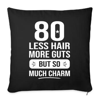 80 ans tellement de charme cadeau 80e anniversaire - Housse de coussin décorative 45 x 45 cm - noir - Devant