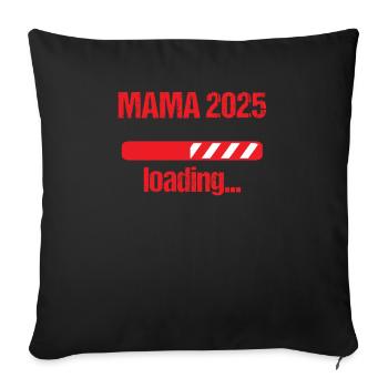 Maman 2025 Cadeau Femmes Dames Mère Enceinte - Housse de coussin décorative 45 x 45 cm - noir - Devant