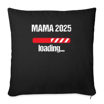 Maman 2025 Cadeau Femmes Dames Mère Enceinte - Housse de coussin décorative 45 x 45 cm - noir - Devant