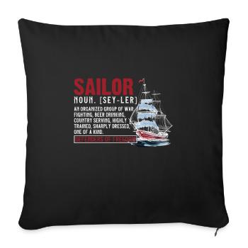 Sailor Defenders Of Freedom - Housse de coussin décorative 45 x 45 cm - noir - Devant