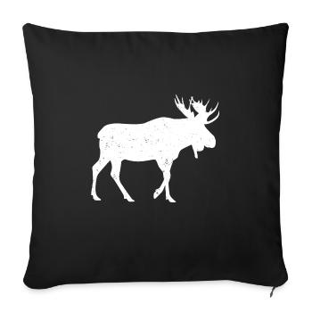 Moose Moose Moose Cow Antlers Animal Rights Activist - Sofa pillowcase 17,3'' x 17,3'' (45 x 45 cm) - black - Front