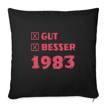 Jahr 1983 - Sofakissenbezug 45 x 45 cm - Schwarz - Vorne