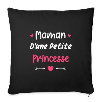 Maman d'une princesse - Housse de coussin décorative 45 x 45 cm - noir - Devant