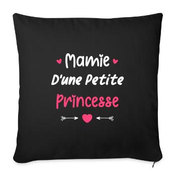 Mamie d'une princesse - Housse de coussin décorative 45 x 45 cm - noir - Devant