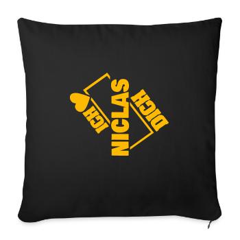 Niclas als Couple - Sofakissenbezug 45 x 45 cm - Schwarz - Vorne