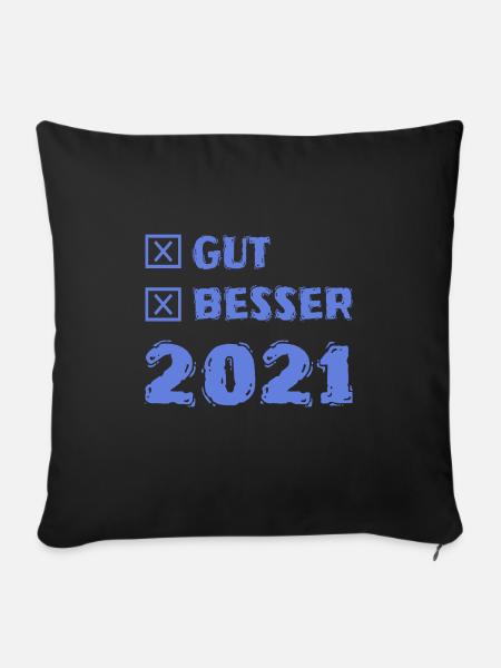 Besser 2021 - Sofakissenbezug 45 x 45 cm - Schwarz