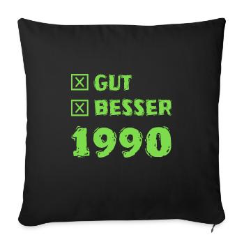 1990 - Sofa pillowcase 17,3'' x 17,3'' (45 x 45 cm) - black - Front