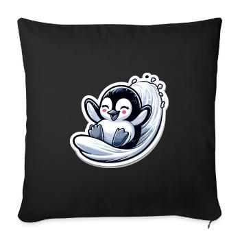 Cute Penguins Little Penguin Penguin Lover - Sofa pillowcase 17,3'' x 17,3'' (45 x 45 cm) - black - Front