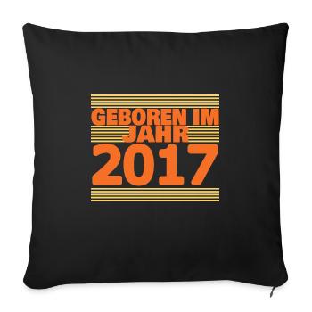 Année 2017 - Housse de coussin décorative 45 x 45 cm - noir - Devant