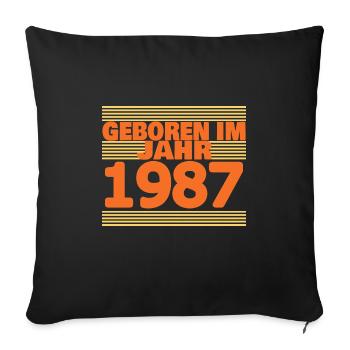 en 1987 - Housse de coussin décorative 45 x 45 cm - noir - Devant