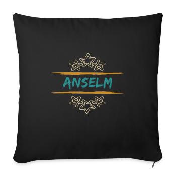 Cadeau pour Anselme - Housse de coussin décorative 45 x 45 cm - noir - Devant