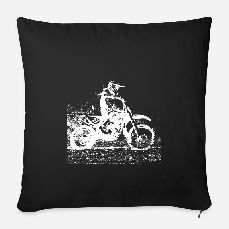 enduro weiss - Sofakissenbezug 45 x 45 cm - Schwarz