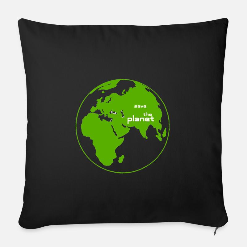 save the planet - Sofakissenbezug 45 x 45 cm - Schwarz