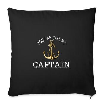 Can you call me captain- Captain - Sofa pillowcase 17,3'' x 17,3'' (45 x 45 cm) - black - Front