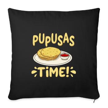 Pupusas Zeit - Sofakissenbezug 45 x 45 cm - Schwarz - Vorne