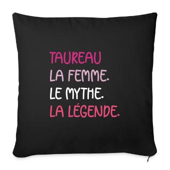 Taureau - Housse de coussin décorative 45 x 45 cm - noir - Devant