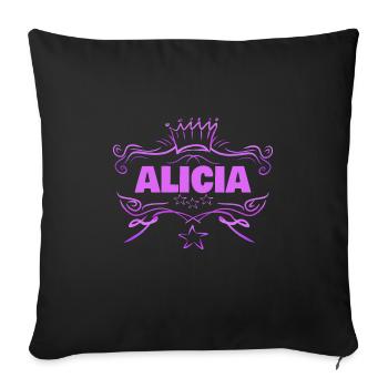 Gift for Alicia - Sofa pillowcase 17,3'' x 17,3'' (45 x 45 cm) - black - Front