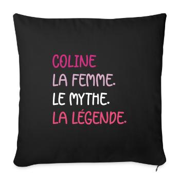 coline - Housse de coussin décorative 45 x 45 cm - noir - Devant
