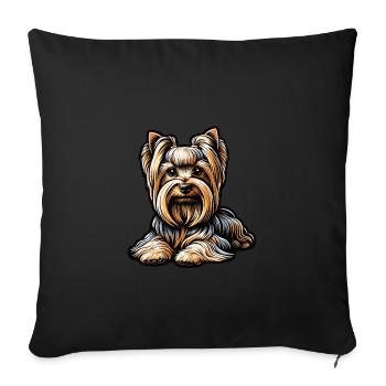 Yorkshire Terrier - Sofakissenbezug 45 x 45 cm - Schwarz - Vorne