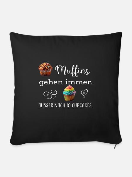 Muffin Cupcake ws - Sofakissenbezug 45 x 45 cm - Schwarz