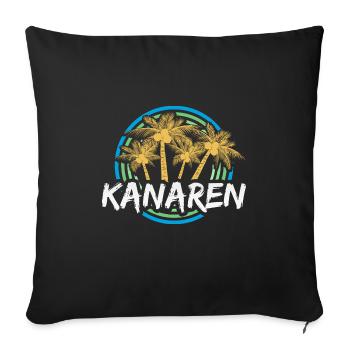 Kanaren als Urlaub - Sofakissenbezug 45 x 45 cm - Schwarz - Vorne