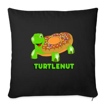 Turtlenut donut turtle Sweet sugar glaze - Sofa pillowcase 17,3'' x 17,3'' (45 x 45 cm) - black - Front
