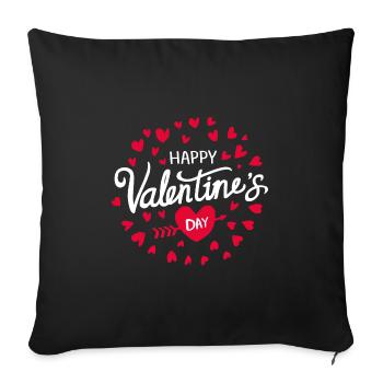 Valentine’s Day - Sofa pillowcase 17,3'' x 17,3'' (45 x 45 cm) - black - Front