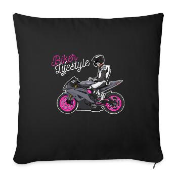Motorcycle Lifestyle / Motorrad / Motorräder biker - Sofakissenbezug 45 x 45 cm - Schwarz - Vorne