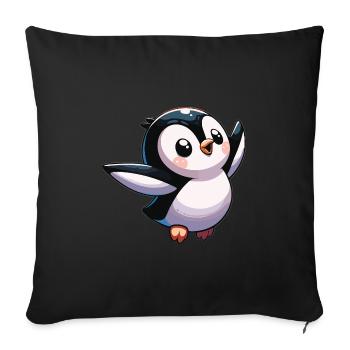 Flying PenguinLittle Penguin Penguin Lover - Sofa pillowcase 17,3'' x 17,3'' (45 x 45 cm) - black - Front