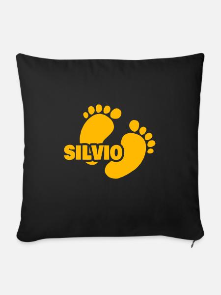 Geburt Silvio - Sofakissenbezug 45 x 45 cm - Schwarz
