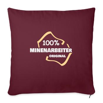 Occupation: Miner - Sofa pillowcase 17,3'' x 17,3'' (45 x 45 cm) - burgundy - Front