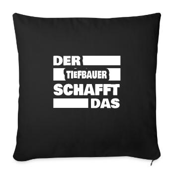 Civil engineering - Sofa pillowcase 17,3'' x 17,3'' (45 x 45 cm) - black - Front