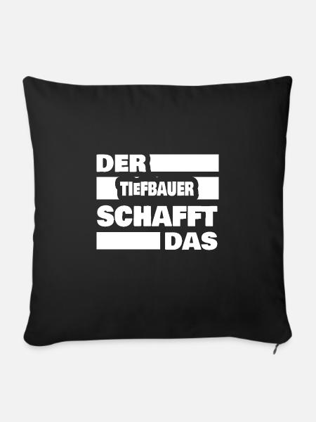 Tiefbauer - Sofakissenbezug 45 x 45 cm - Schwarz