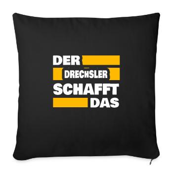 Woodturning as work - Sofa pillowcase 17,3'' x 17,3'' (45 x 45 cm) - black - Front