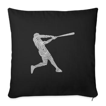 Baseball Baseball Player Fingerprint Baseball Player - Sofa pillowcase 17,3'' x 17,3'' (45 x 45 cm) - black - Front