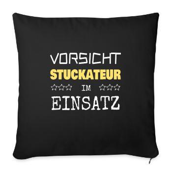 Gift for plasterer - Sofa pillowcase 17,3'' x 17,3'' (45 x 45 cm) - black - Front